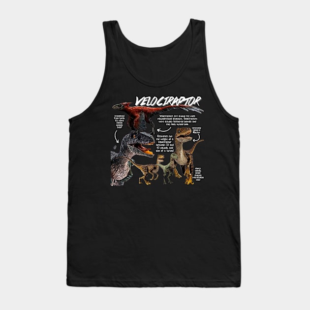 Velociraptor Fun Facts Tank Top by Animal Facts and Trivias